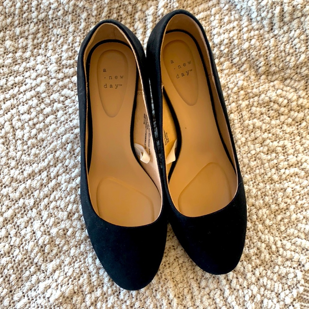 Women's Dot Round Toe Wedge Pumps - A New Day